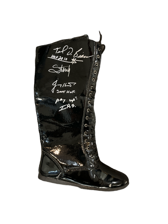 Wrestling Boot Autographed by Sting, Jimmy Hart, I.R.S & Ted DiBiase The Million Dollar Man