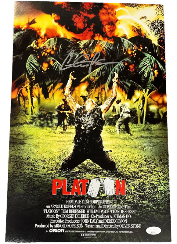Charlie Sheen Platoon Autographed Poster