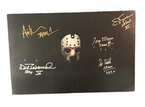 Ari Lehman/Dick Wieand/Tom Morga/C.J. Graham/Kane Hodder Friday the 13th Mask Autographed Poster