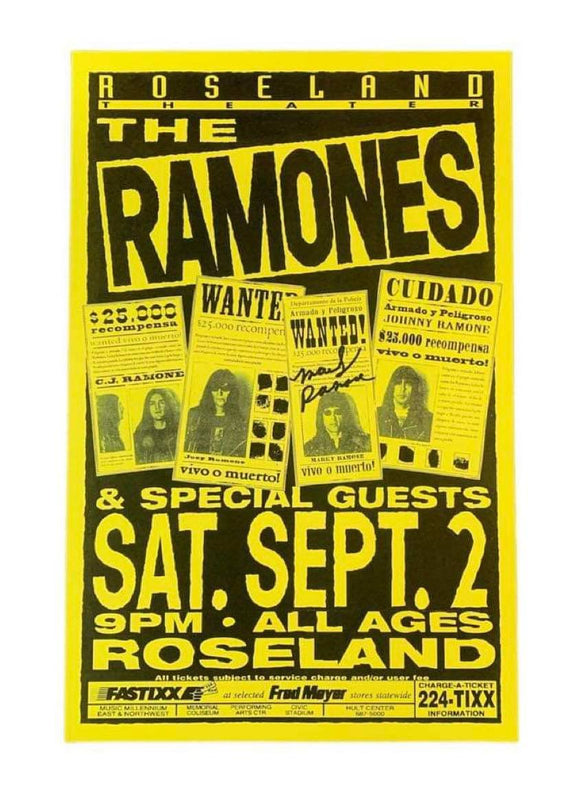 Marky Ramone Autographed Tour Poster