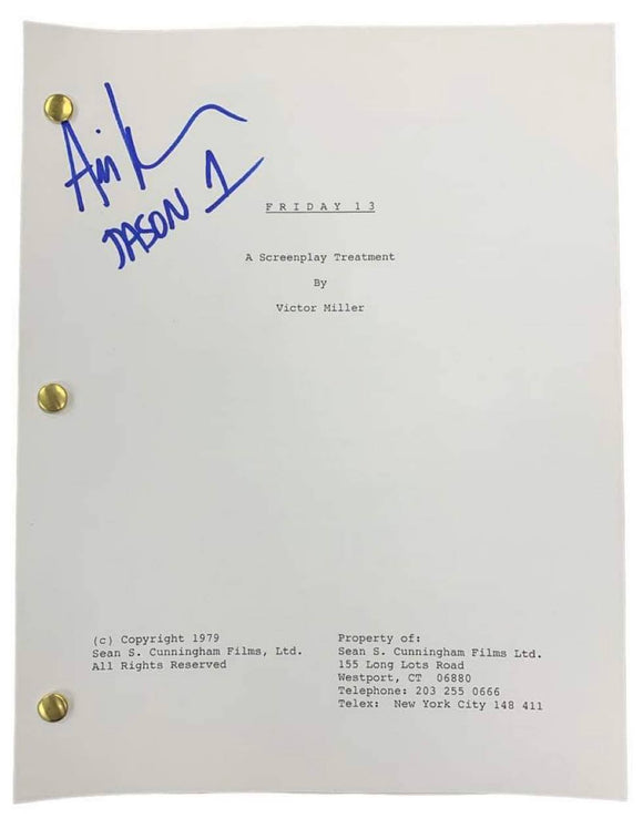 Ari Lehman Friday the 13th Autographed Script