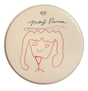 Marky Ramone The Ramones Autographed & Custom Sketched Drumhead 14"