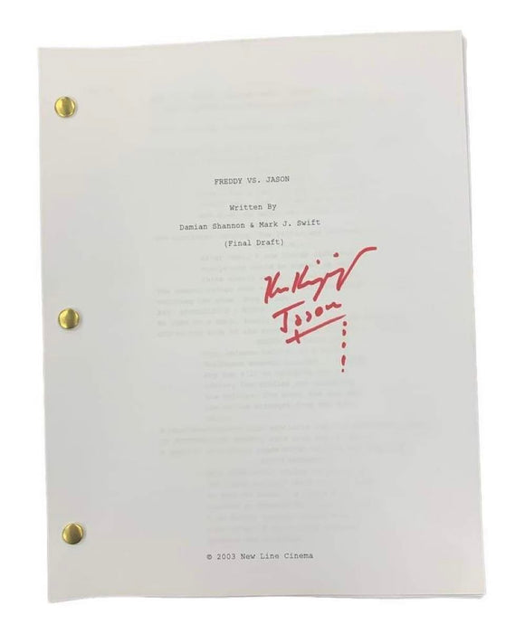 Ken Kirzinger Freddy Vs. Jason Autographed Script