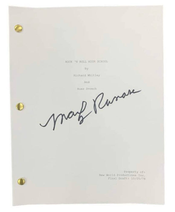 Marky Ramone Rock n' Roll High School Autographed Script