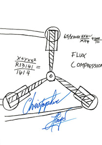 Flux Capacitor Doc Brown Movie Prop Drawing Autographed by Christopher Lloyd