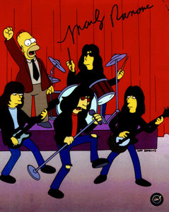 Marky Ramone Autographed Simpsons 8x10