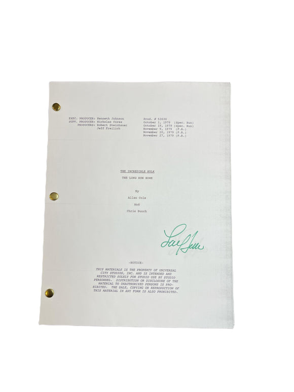 Lou Ferrigno Autographed The Incredible Hulk Script Cover