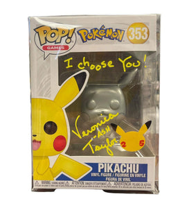 Pokemon Pikachu Funko Pop #353 Autographed by Ash Ketchum Voice Actor Veronica Taylor