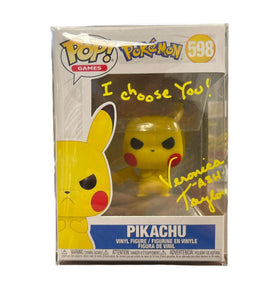 Pokemon Pikachu Funko Pop #598 Autographed by Ash Ketchum Voice Actor Veronica Taylor