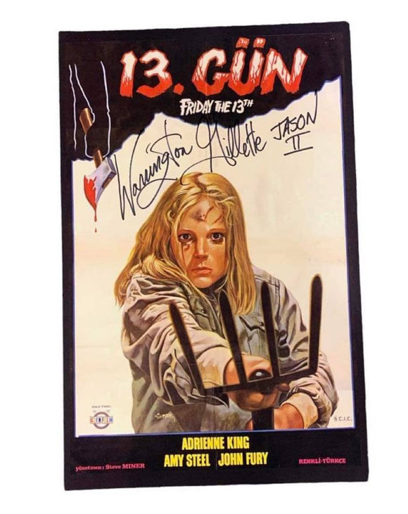 Warrington Gillette Friday the 13th Part 2 Autographed Alternate Poster