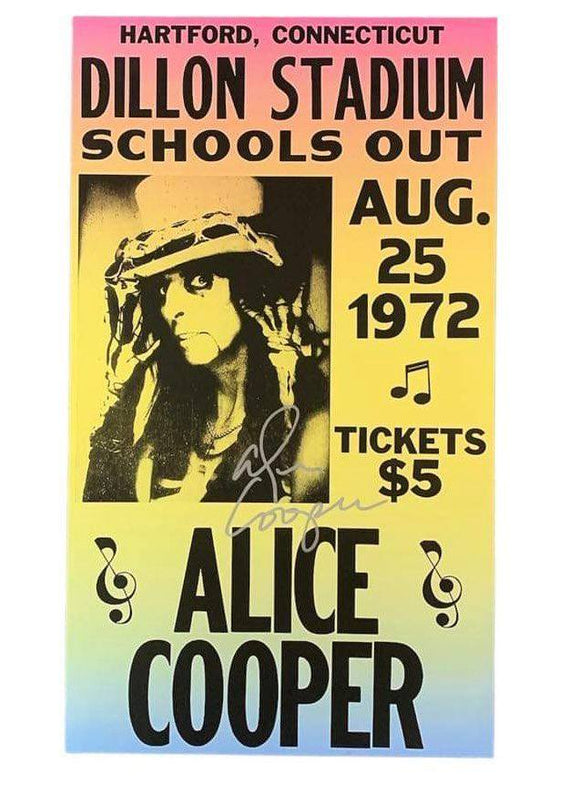 Alice Cooper Autographed School's Out Tour Poster