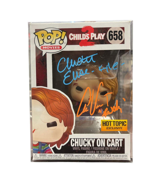 Alex Vincent & Christine Elise Dual Autographed Child's Play Chucky Funko Pop #658