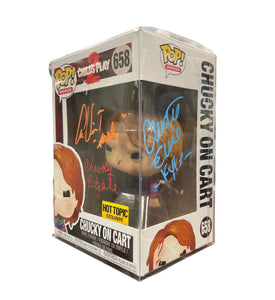 Ed Gale, Alex Vincent & Christine Elise Triple Autographed Child's Play Chucky Funko Pop #658