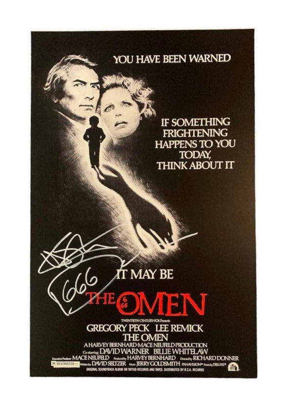 Harvey Stephens the Omen Autographed Poster