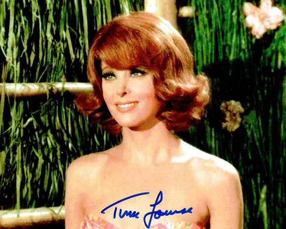 Tina Louise as Ginger in Gilligan's Island Autographed Photo Blue