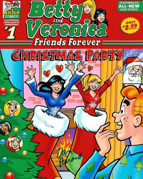 Dan Parent Autographed 8x10 of Betty and Veronica Christmas Party