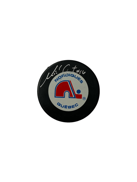 Michel Goulet Autographed Quebec Nordiques Puck