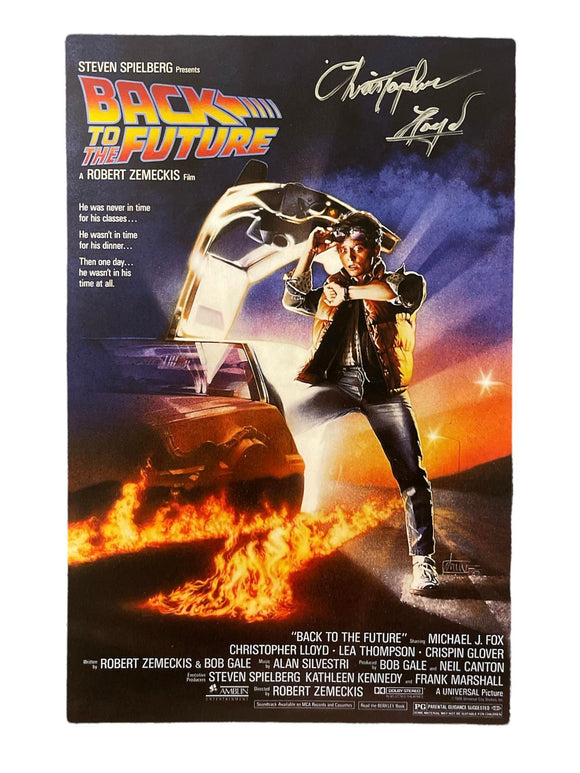 Back to the Future Mini Poster Autographed by Christopher Lloyd