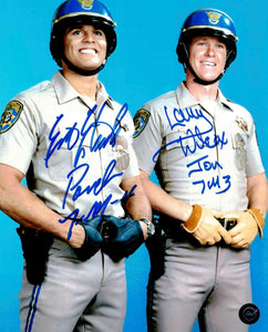 Erik Estrada & Larry Wilcox CHiPs Autographed 8x10 Photo