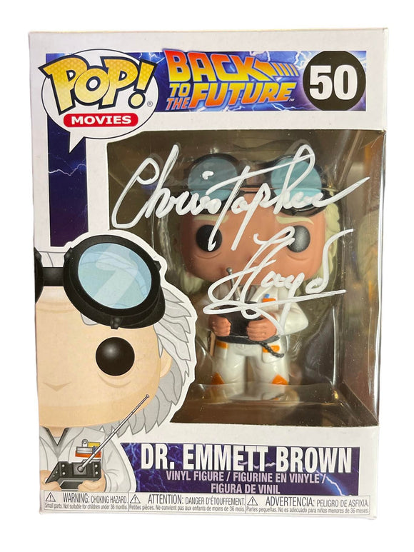 Dr. Emmett Brown Back to the Future Funko Autographed by Christopher Lloyd