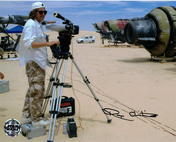 Roger Christian Autographed Star Wars 8x10 On Set Photo