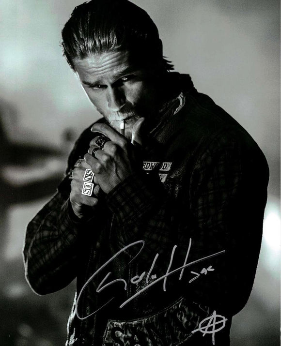 Charlie Hunnam Autographed Sons of Anarchy 8x10 B&W with Cigarette