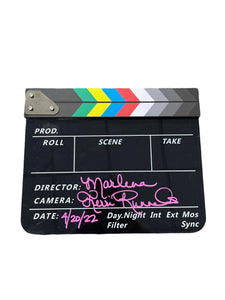 Film Director Clapboard Autographed by Marlena AKA Terri Runnels (Shattered Dreams)