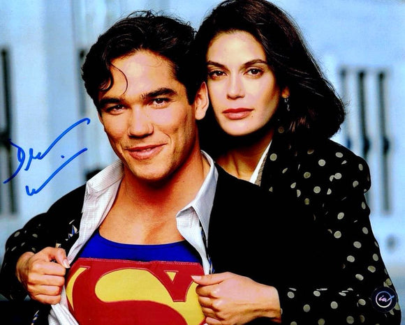 Dean Cain as Superman in Lois & Clark Autographed 8x10 Photo w/ Terri Hatcher