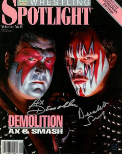 Demolition Ax & Smash Autographed WWF Wrestling Spotlight Photo