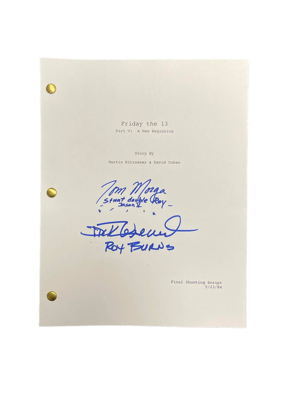 Tom Morga & Dick Wieand Autographed Friday the 13th Part 5: A New Beginning Script Cover