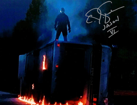 CJ Graham Autographed 8x10 Friday the 13th Part VI on Trailer Fire