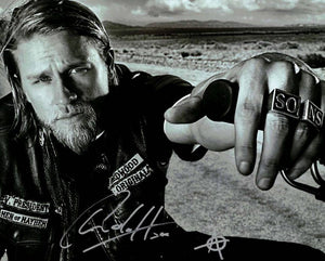 Charlie Hunnam Autographed 8x10 Sons of Anarchy B&W