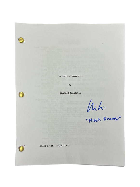 Dazed & Confused Movie Script Script Autographed by Wiley Wiggins as Mitch Kramer