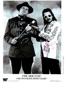 The Mountie & Jimmy "Mouth of the South" Hart Retro WWF Autographed Photo