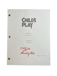 Ed Gale Child's Play Autographed Script