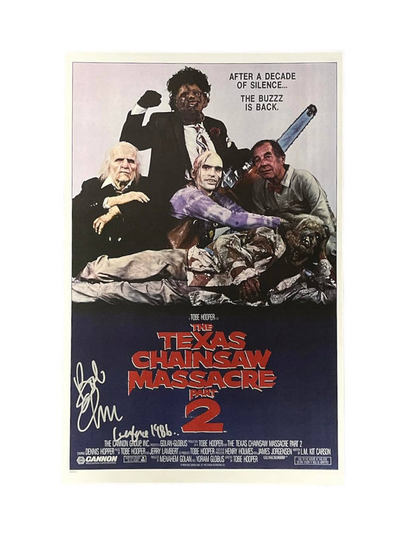 Bob Elmore The Texas Chainsaw Massacre Part 2 Autographed Movie Poster