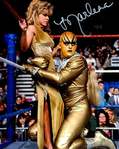 Marlena Autographed 8x10 WWF In Ring Photo with Goldust