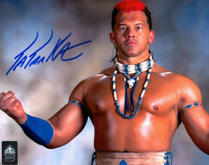 Tatanka WWF Autographed 8x10