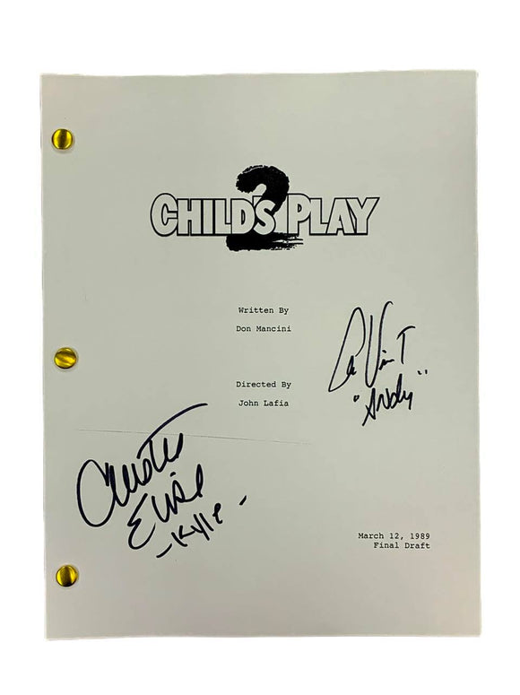 Alex Vincent/Christine Elise Child's Play 2 Autographed Script