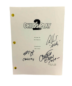 Brad Dourif/Alex Vincent/Christine Elise Triple Autographed Child's Play 2 Script Cover