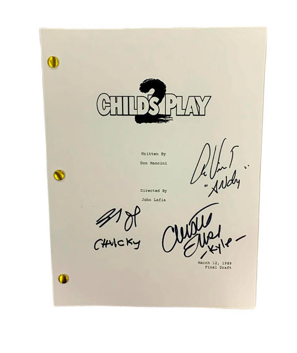 Brad Dourif/Alex Vincent/Christine Elise Triple Autographed Child's Play 2 Script