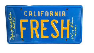 Dual signed  FRESH licence plate by Karen Parsons and Daphne Reid