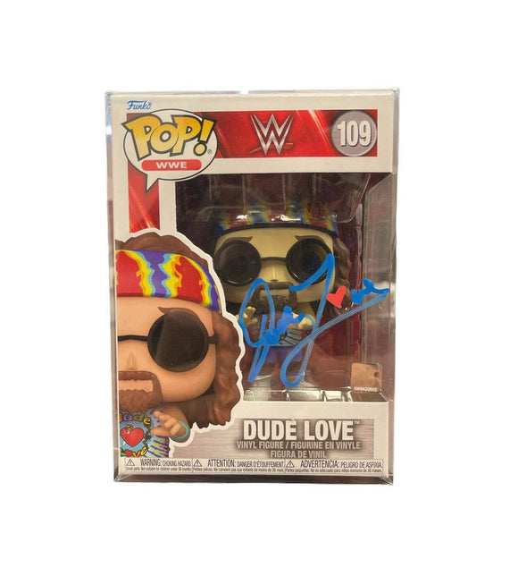 Mick Foley Dude Love WWE/WWF Autographed Blue Funko Pop #109