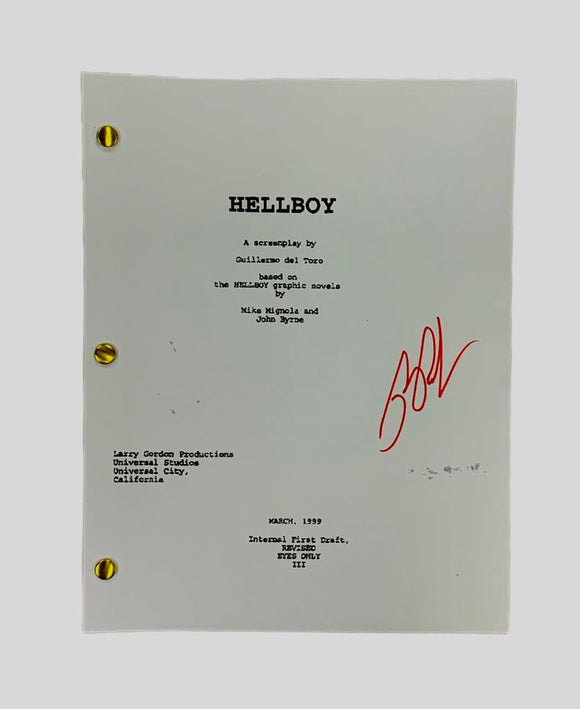 Ron Perlman Hellboy Autographed Movie Script Cover