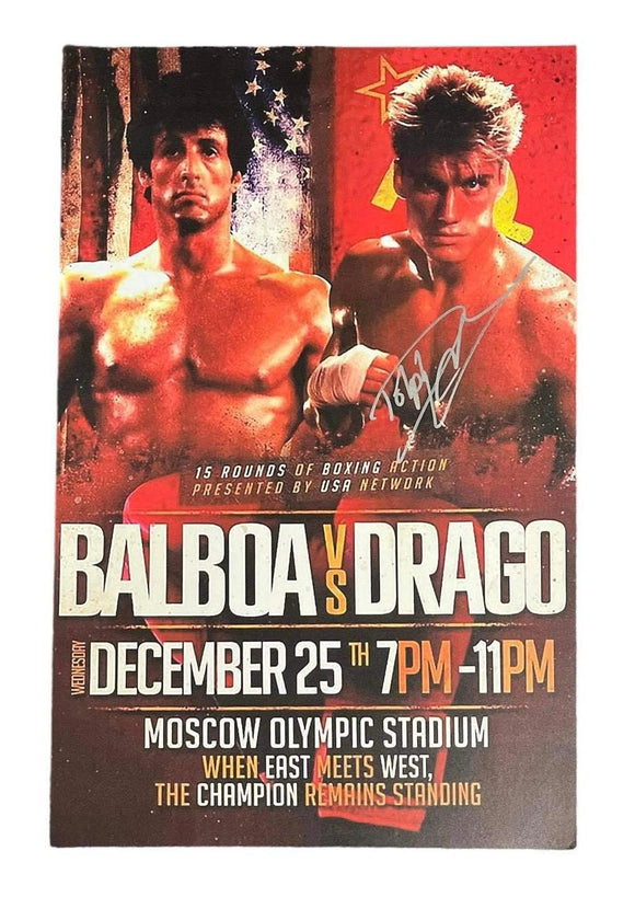 Dolph Lundgren Autographed Rocky IV 11x17 Poster