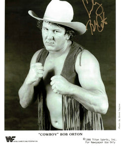 Cowboy Bob Orton B&W Autographed 8x10