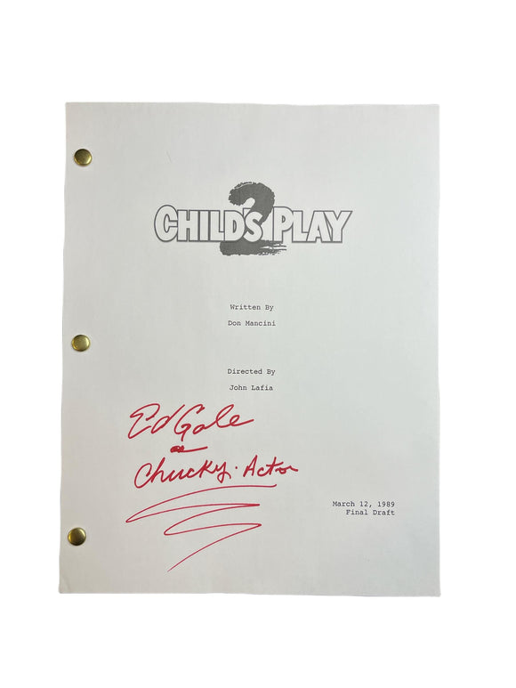 Ed Gale Child's Play 2 Autographed Script