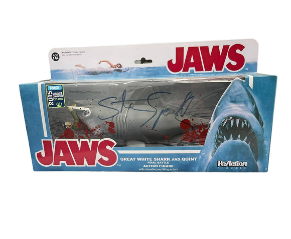 Steven Spielberg Jaws Autographed Funko 2015 Convention Exclusive Shark Biting Quint Figure